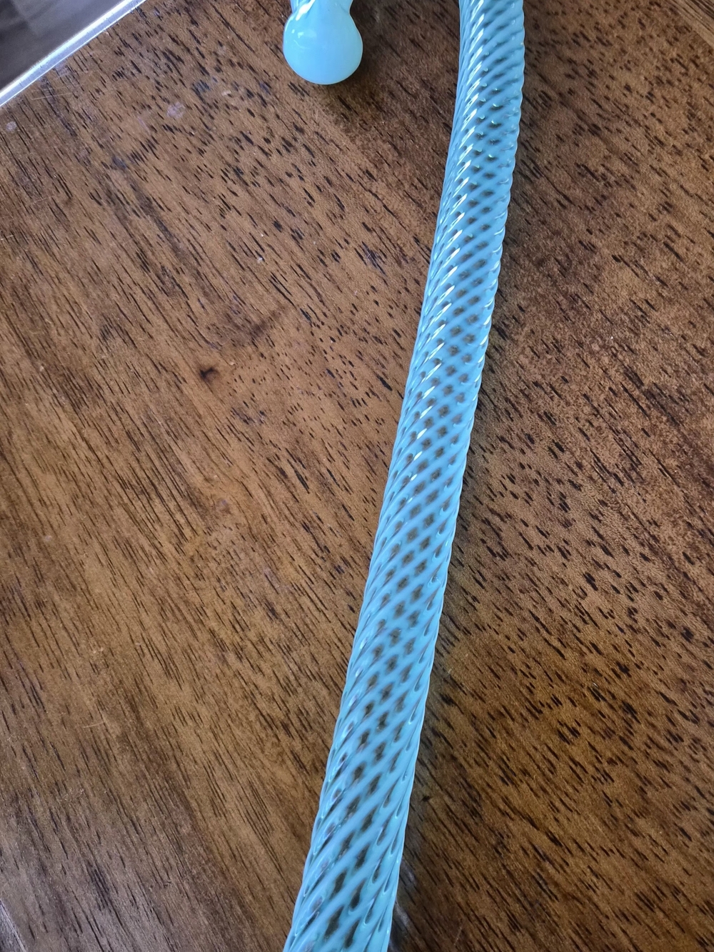 VTG Aqua Blue Twisted Glass Art Cane